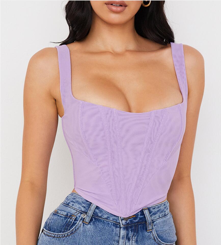 Haut Bustier Carré "Fish Bone" – Élégance & Séduction