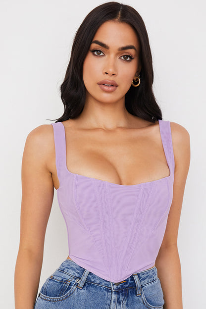Haut Bustier Carré "Fish Bone" – Élégance & Séduction