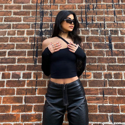Haut Asymétrique « Irregular Split » – Streetwear Audacieux & Tendance