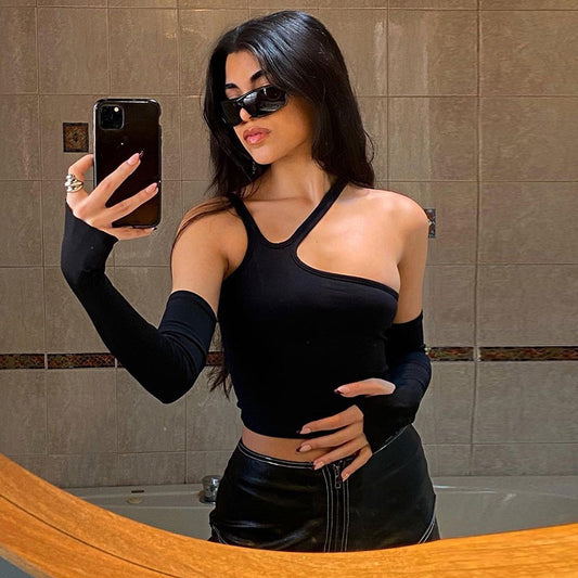 Haut Asymétrique « Irregular Split » – Streetwear Audacieux & Tendance